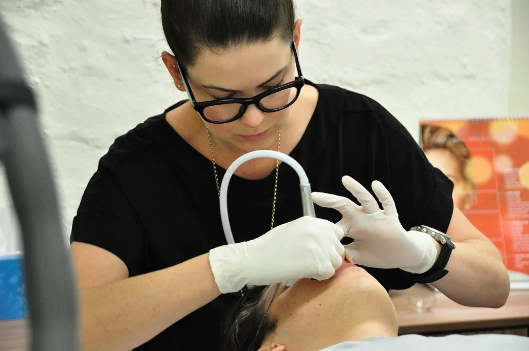 Hydro facial device treatment on a patient at HEMAC