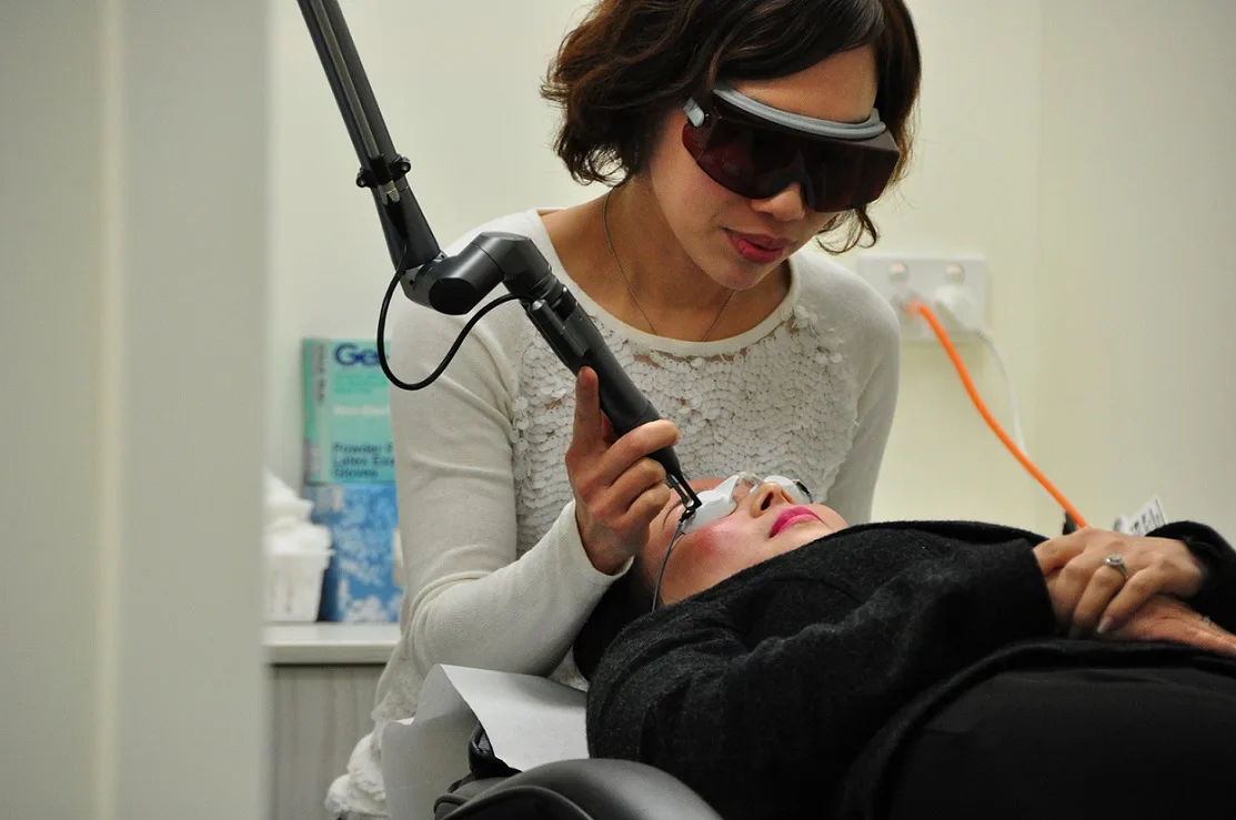 Laser treatment in progress at HEMAC clinic